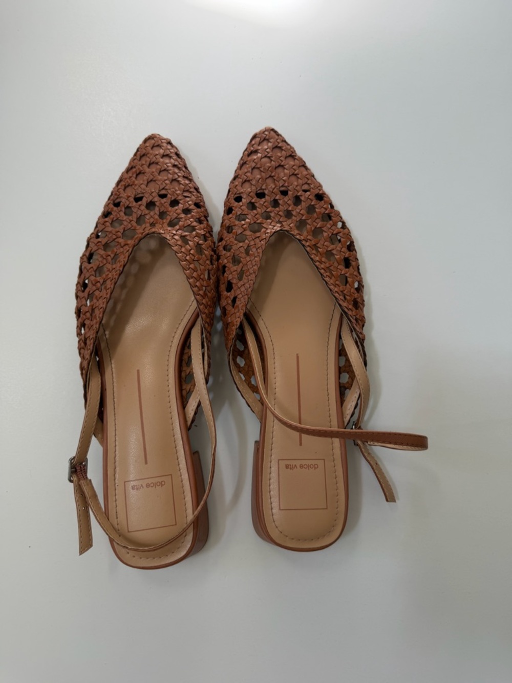 Dolce Vita Women's Tan Woven Slingback Flats